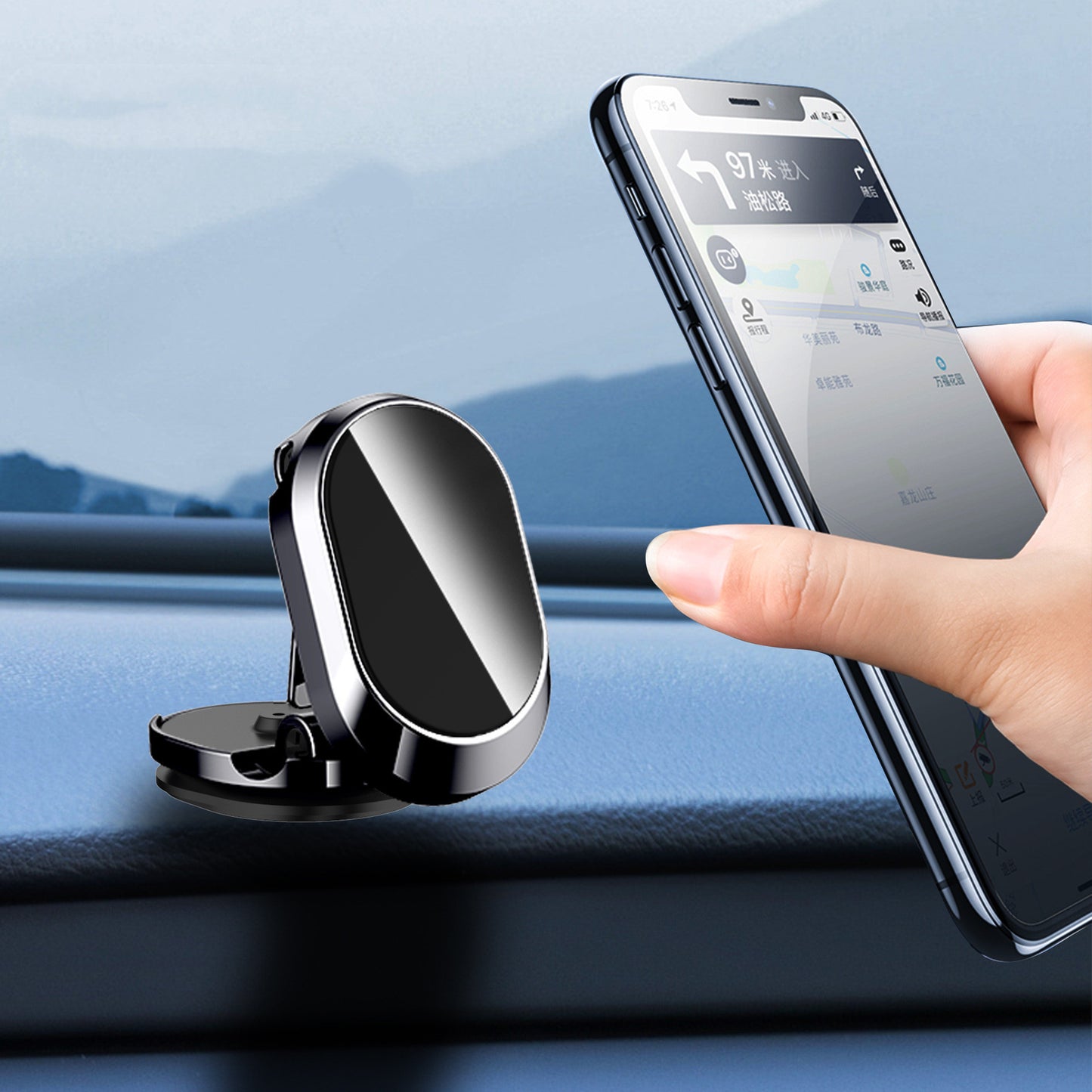 Flag Village Auto Tools Car Folding Magnetic Phone Holder 360 Rotation