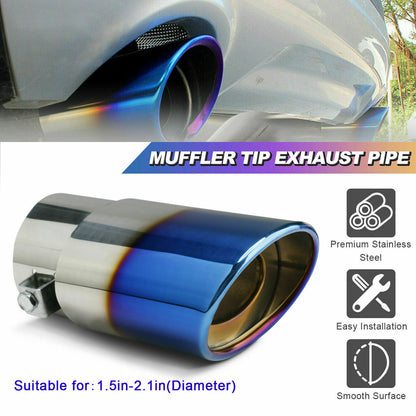 Flag Village Auto Tools Car Exhaust Pipe Tip Rear Tail Throat Muffler Stainless Steel Round Accessories