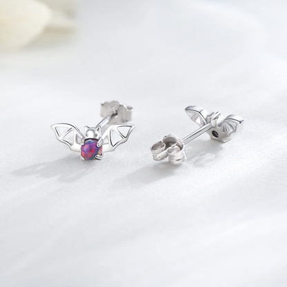 Flag Village Bat Earrings 925 Sterling Silver Opal Bat Jewelry Gifts for Girls Women