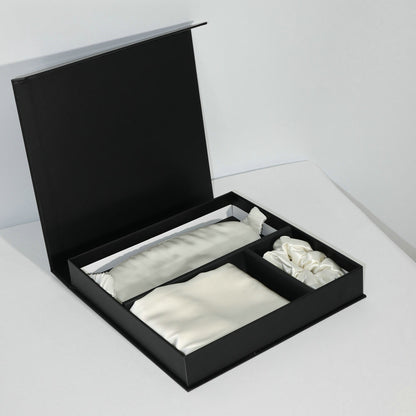 Flag Village Bright Version Silk Pillowcase Eye Mask Hair Ring Three-piece Set 22 M Gift Box Set