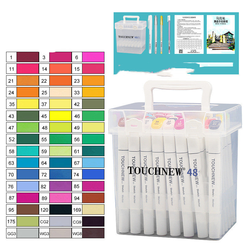 Flag Village TOUCH NEW7 Generation Double-headed Oily Marker Set Student Painting Colored Pen Gift Box