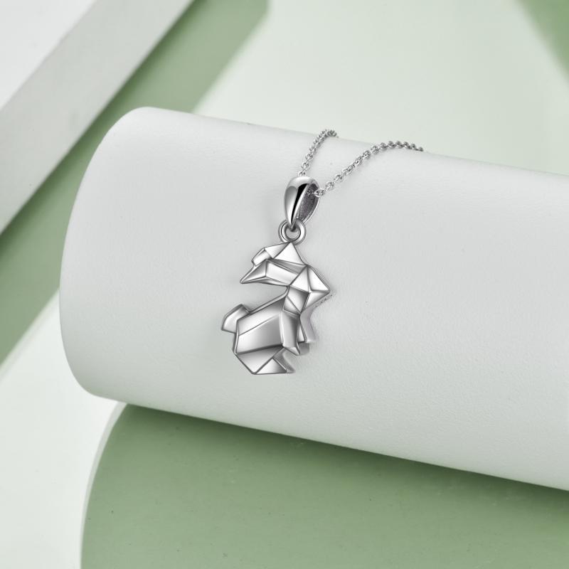 Flag Village Origami Rabbit Bunny Urn Necklace for Ashes in Sterling Silver as Gifts
