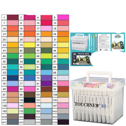 Flag Village TOUCH NEW7 Generation Double-headed Oily Marker Set Student Painting Colored Pen Gift Box