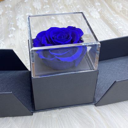 Flag Village Preserved Flower Rose Flower Necklace Jewelry Box Gift