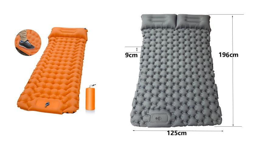 Flag Village Outdoor Camping Travel Portable Inflatable Cushion Built-in Foot Inflatable