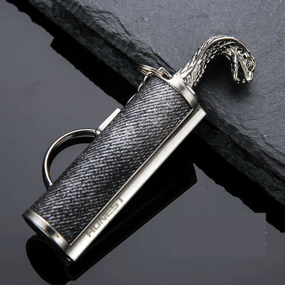 Flag Village Creative Metal Keychain Lighter Wild Fire Ten Thousand Times Use Kerosene Lighters Gifts For Men