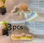 Flag Village Tulip Night Lamp DIY Material Cloud Tulips Night Lamp Decorative Mirrors Photo Frame LED Table Lights Korean Creative Desk Bedroom Handmade Birthday Gifts