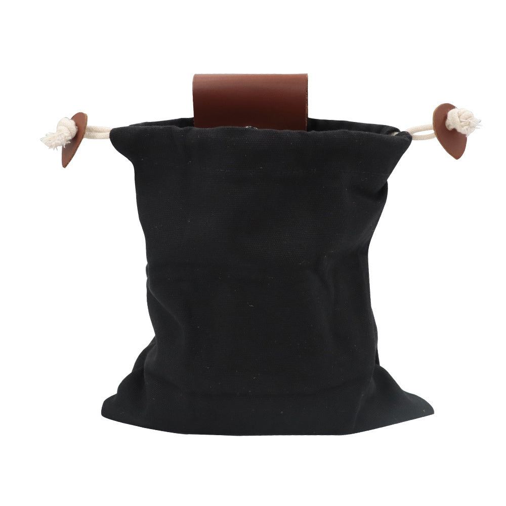 Flag Village Leather Foraging Bag Mushroom Foraging Bag Canvas Foraging Pouch Collapsible For Hiking Camping Hunting Foraging Bag