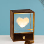 Flag Village Wooden Box Square Crystal Ball Elk Cloud Night Light Christmas Birthday Gift