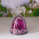 Flag Village Eternal Flower Gift Box Angel Glass Cover Dried Rose Gift Box For Christmas New Year Valentine's Day Home Decor
