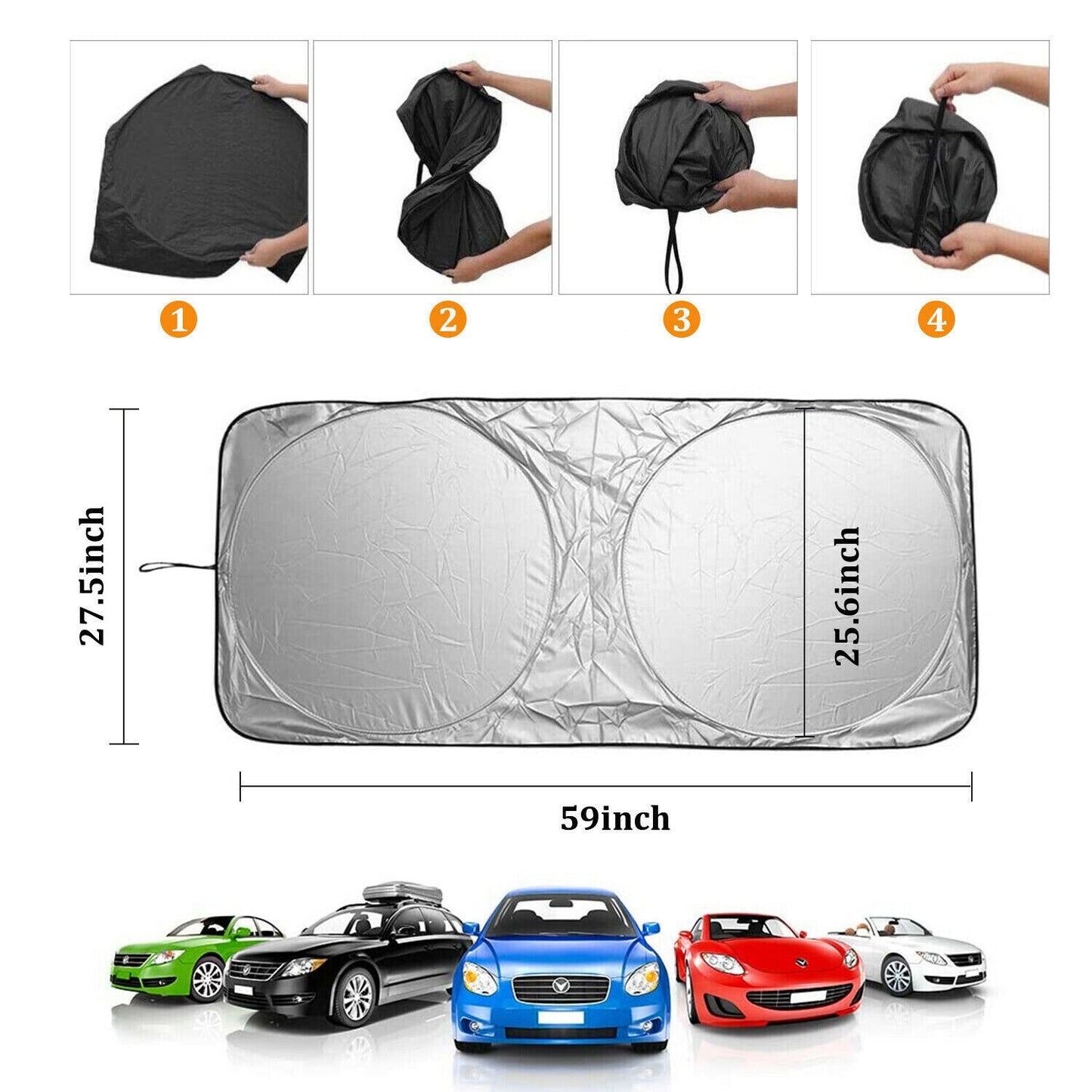 Flag Village Auto Tools Foldable Car Front Rear Window Windshield Sun Shade Shield Cover Visor UV Block
