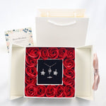 Flag Village Rose Box Double Door Jewelry Box Valentine's Day Bow Gift Box Necklace Locket