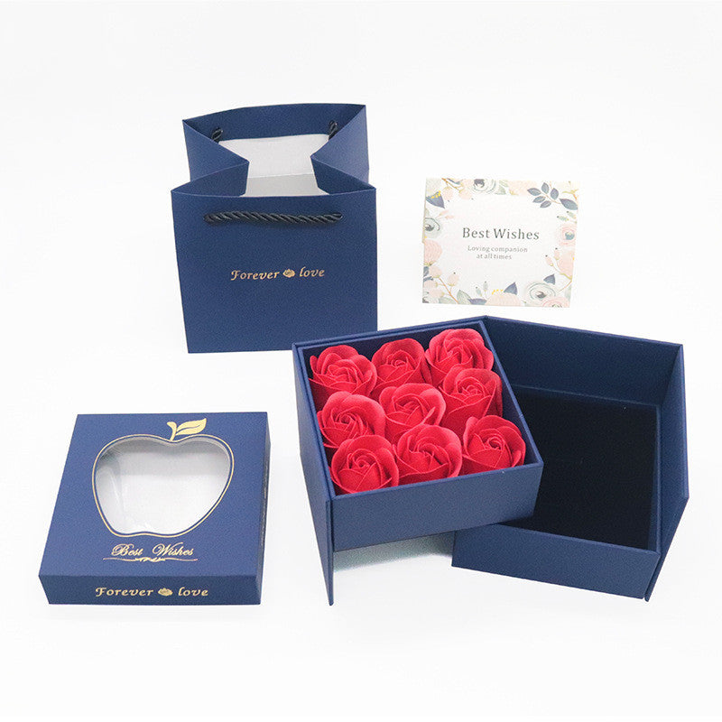 Flag Village Christmas Eternal Flower Love Rotating Gift Box