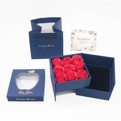 Flag Village Christmas Eternal Flower Love Rotating Gift Box