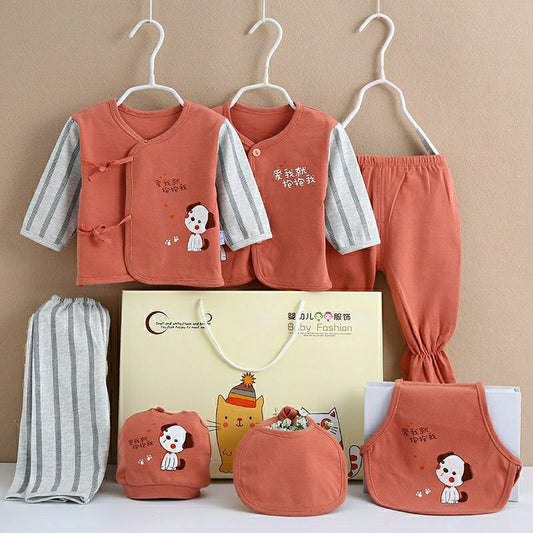 Flag Village Pure Cotton Baby Clothes Spring And Autumn Summer Children Gift Box Set