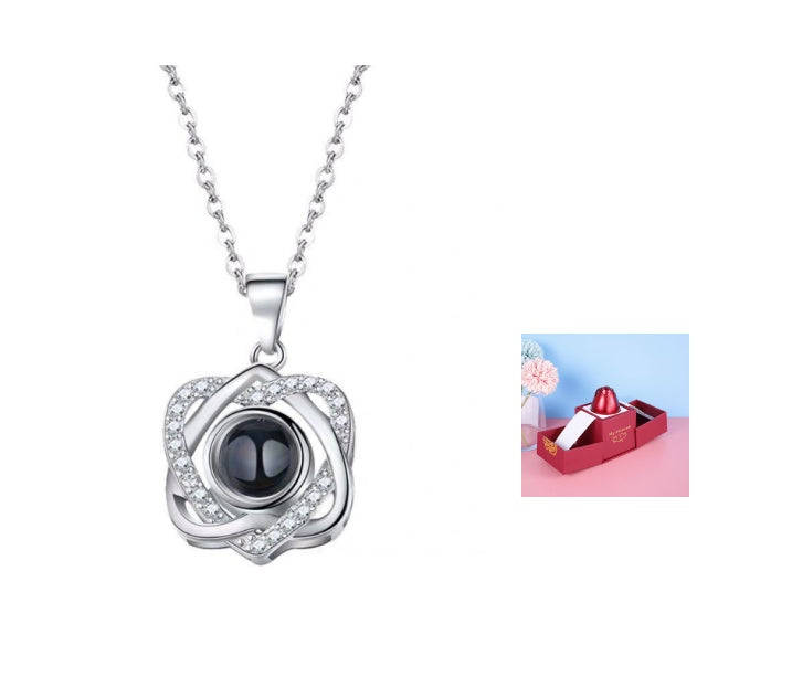 Flag Village Hot Valentine's Day Gifts Metal Rose Jewelry Gift Box Necklace For Wedding Girlfriend Necklace Gifts