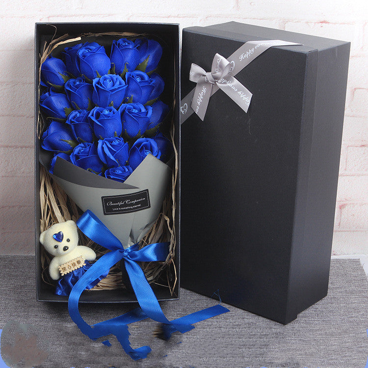 Flag Village Rose Bouquet Soap Flower Gift Box
