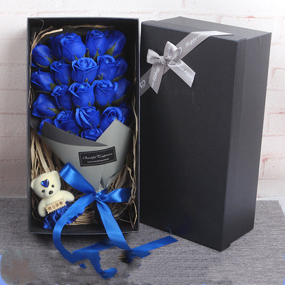 Flag Village Rose Bouquet Soap Flower Gift Box
