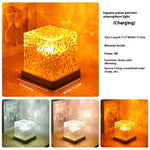 Flag Village LED Water Ripple Ambient Night Light USB Rotating Projection Crystal Table Lamp RGB Dimmable Home Decoration 16 Color Gifts