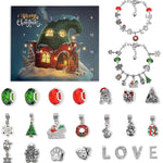 Flag Village Christmas Advent 24 Countdown Calendar Gift Box Bracelet Set