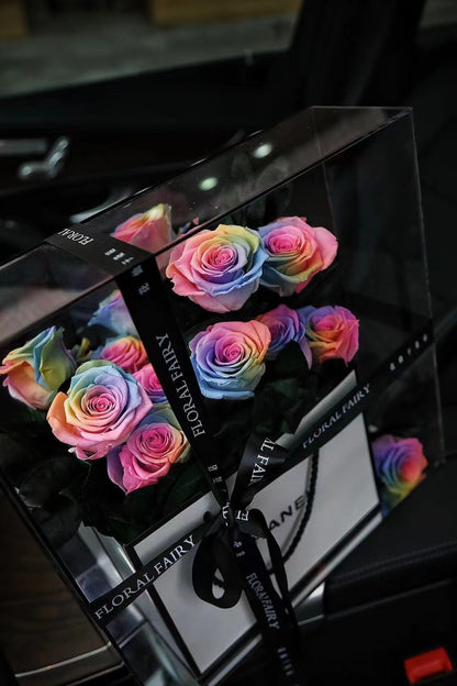 Flag Village Valentine's Day Rose Eternal Flower Acrylic Gift Box