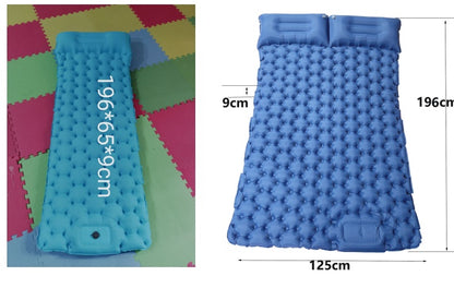 Flag Village Outdoor Camping Travel Portable Inflatable Cushion Built-in Foot Inflatable