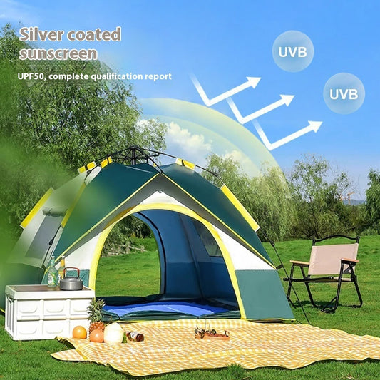 Flag Village Tent Outdoor Camping 3-4 People Automatic Quickly Open