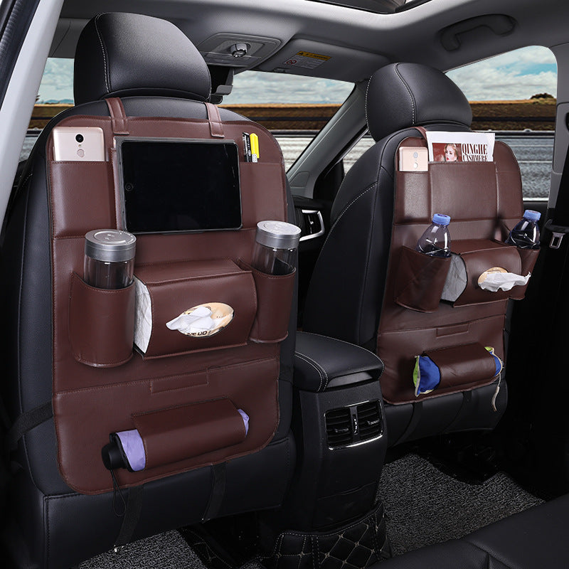 Flag Village Auto Tools Car Interior Supplies Multifunctional Seat Back Leather Folding