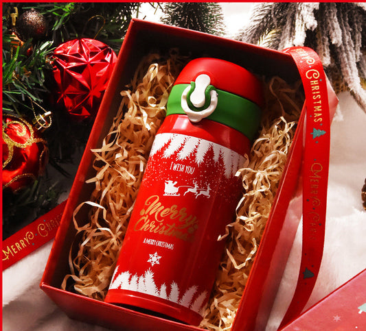 Flag Village Christmas Female Thermos Cup Gift Box Set Birthday