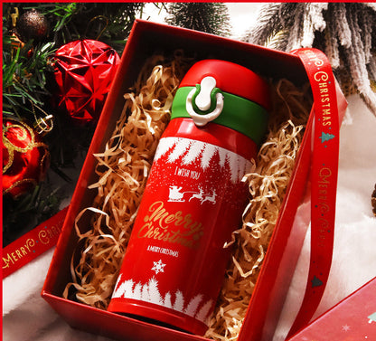 Flag Village Christmas Female Thermos Cup Gift Box Set Birthday