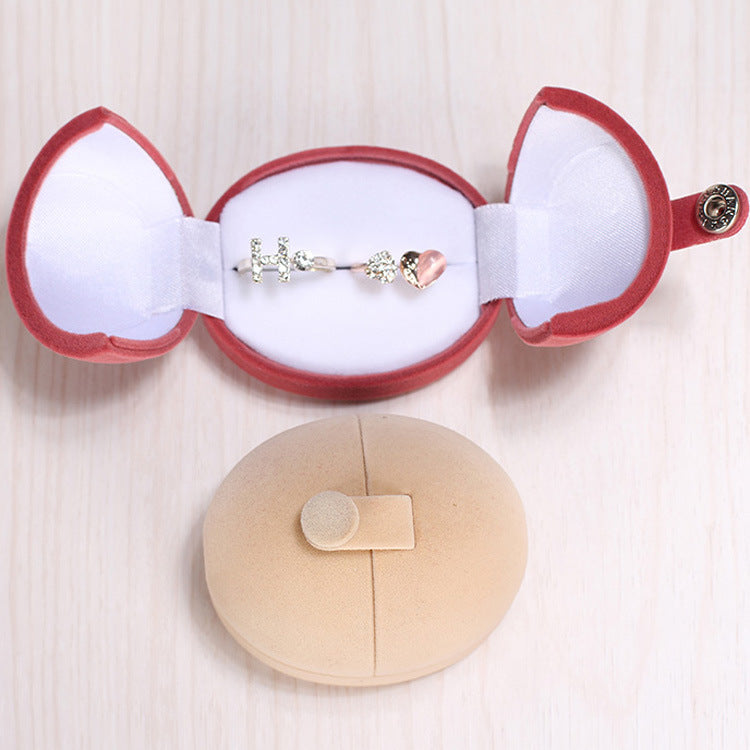 Flag Village Double Cover Ring Box Jewelry Packaging Jewelry Gift Box Jewelry Box Manufacturer Flocking Jewelry Box