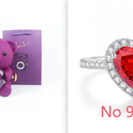 Flag Village Eternal Rose Teddy Bear Gifts Box With Necklace Rotate Rose Jewelry Box Valentine Wedding Storage Gift Case For Women Girlfriend