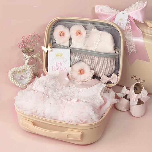Flag Village Baby High-end Gift Box Little Princess Dress Lace Dress Suit