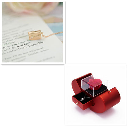 Flag Village Custom Text Love Letter Envelope Pendant Confession Locket Necklace Jewelry Special Gifts For Women Teens Girlfriend Wife Lover