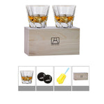 Flag Village Wine Pair Cup Set Couples Original Wooden Box Gift