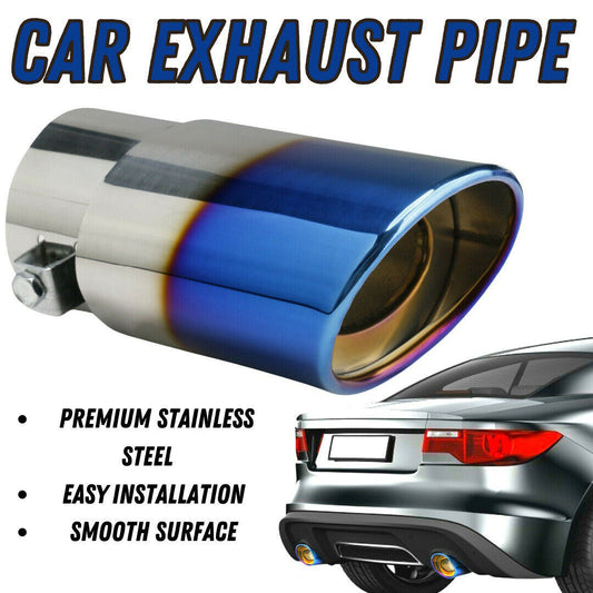 Flag Village Auto Tools Car Exhaust Pipe Tip Rear Tail Throat Muffler Stainless Steel Round Accessories