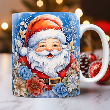 Flag Village Creative 3D Christmas Ceramic Mug Unique Space Design Snowman Santa Coffee Cup Tea Milk Mug Christmas Gifts For Kids Adults Kitchen Gadgets