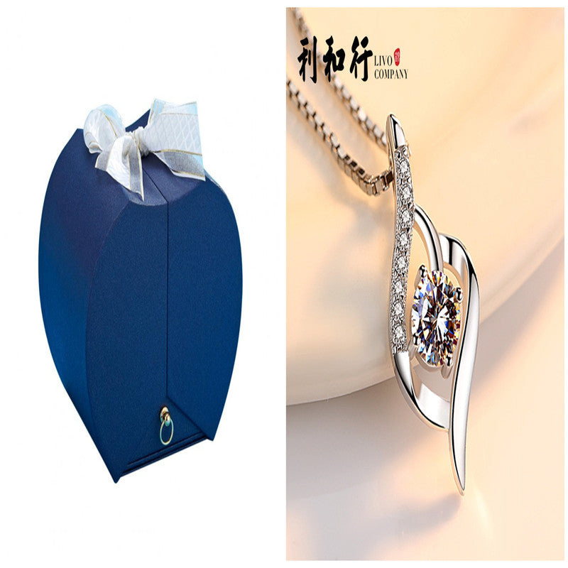 Flag Village Creative Eternal Flower Necklace Ring Double Gift Box