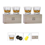 Flag Village Wine Pair Cup Set Couples Original Wooden Box Gift