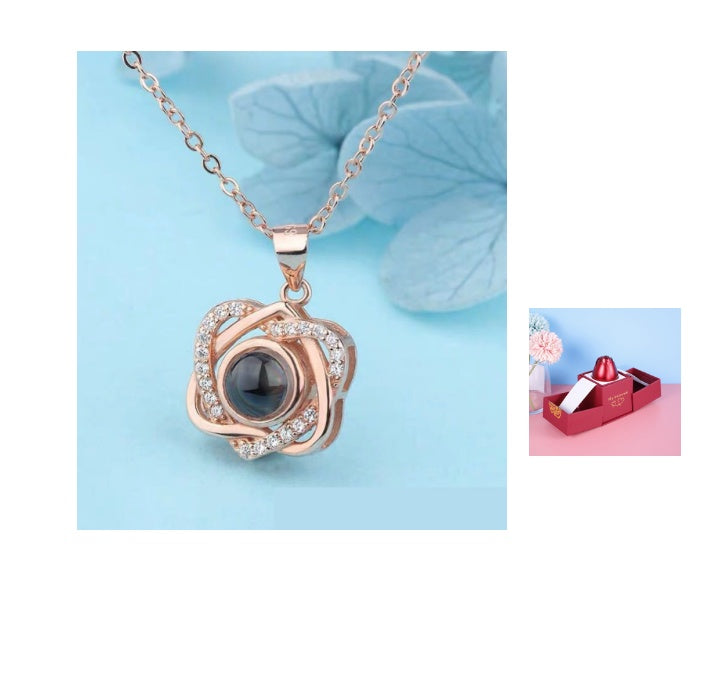Flag Village Hot Valentine's Day Gifts Metal Rose Jewelry Gift Box Necklace For Wedding Girlfriend Necklace Gifts