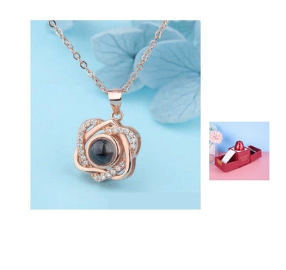 Flag Village Hot Valentine's Day Gifts Metal Rose Jewelry Gift Box Necklace For Wedding Girlfriend Necklace Gifts