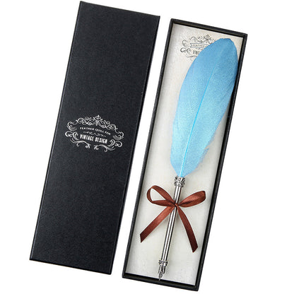 Flag Village European Retro Feather Pen Gift Box