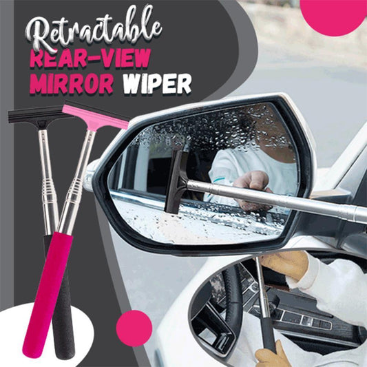 Flag Village Auto Tools Car Rearview Mirror Wiper Retractable Portable Rainy Cleaning Supplies Rearview Mirror Water Remover Glass Rain Cleaning Tool