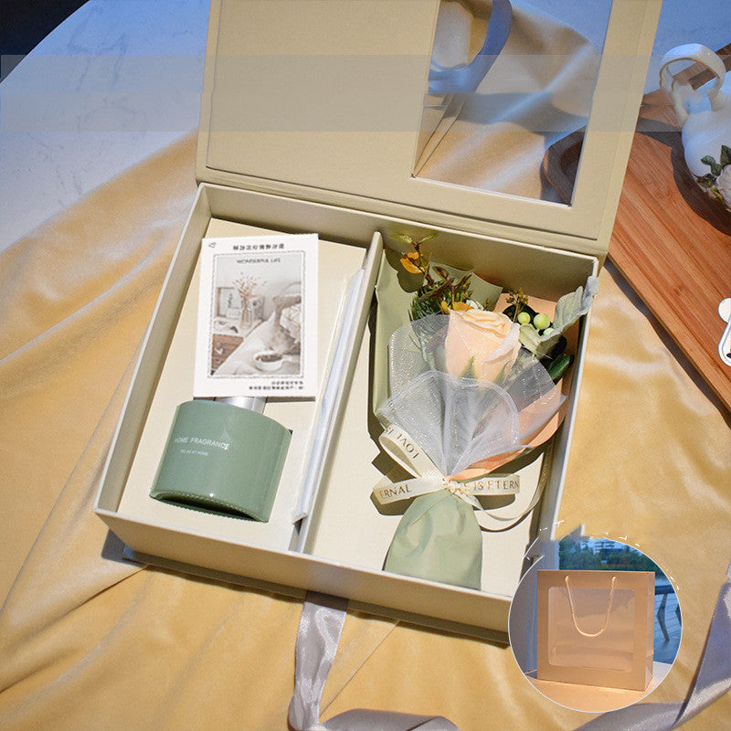 Flag Village Bouquet Set Gift Box Send Teacher Soap Flowers