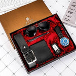 Flag Village Watch Wallet Sunglasses Belt Gift Box Set For Men