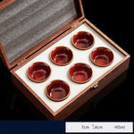 Flag Village High-grade Ceramic Small Tea Bowl Tasting Cups Tealight Gift Box Set