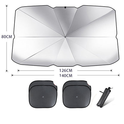 Flag Village Auto Tools Foldable Car Windshield Sun Shade Umbrella UV Protection Heat Insulation Parasol Auto Front Window Cover Interior Protector Summer Gadgets
