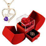 Flag Village Eternal Rose Apple Gift Box Women Necklace Valentine's Day Wedding Jewelry