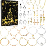 Flag Village DIY Creative Kids Bracelet Ornament 24 Grid Calendar Christmas Surprise Blind Box Silver Set