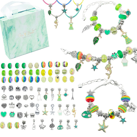 Flag Village Children's DIY Green 84PCS Bracelet Set Gift Box